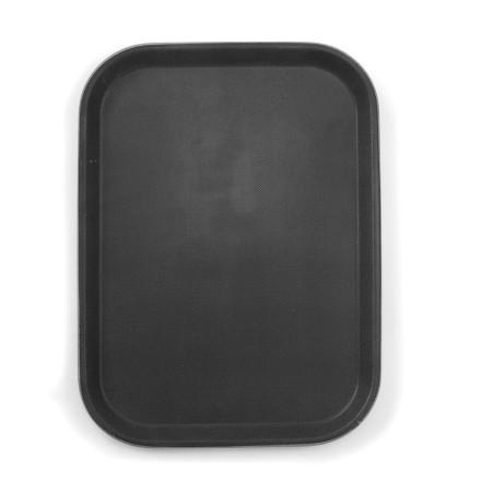 Serving tray, rectangular, non-slip, black