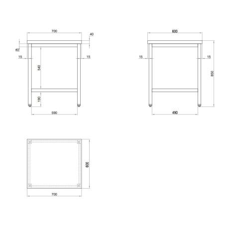 Central stainless steel table - 2