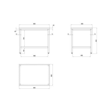 Central stainless steel table - 3