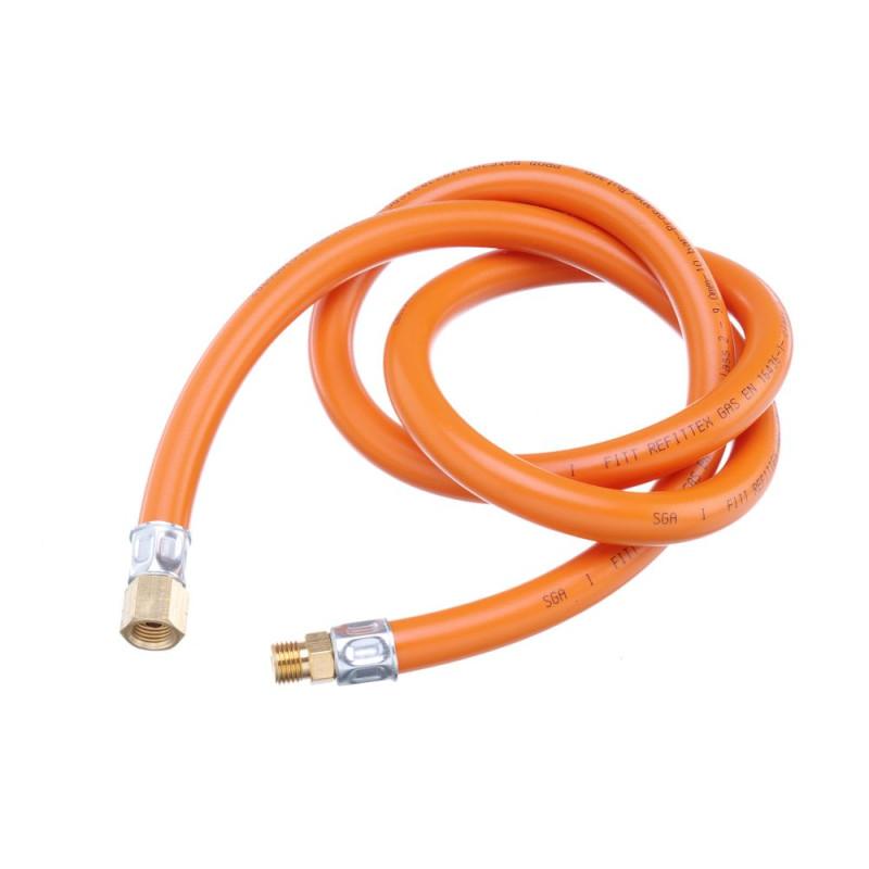 Gas hose assembly for stockpot stoves