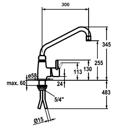 Mitigeur avec croisillons 40L-3601B - 2