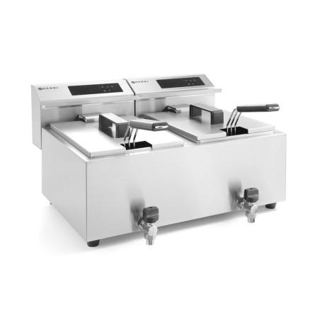 Friteuse Profi Line avec robinet de vidange numérique - 2 x 8 l - 2