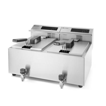 Friteuse Profi Line avec robinet de vidange numérique - 2 x 8 l - 4