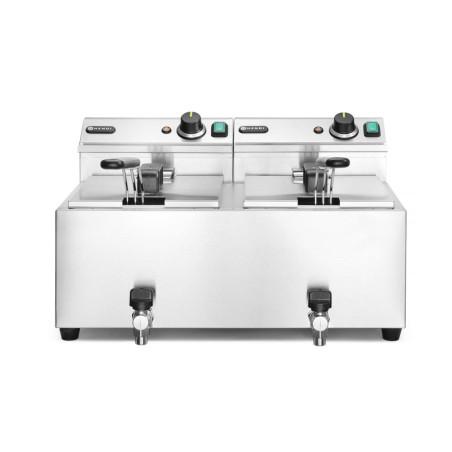 Deep fryer with drain tap, 2x8 L - 1