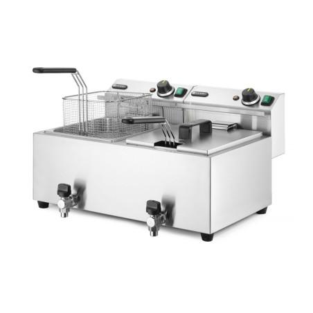 Deep fryer with drain tap, 2x8 L - 2