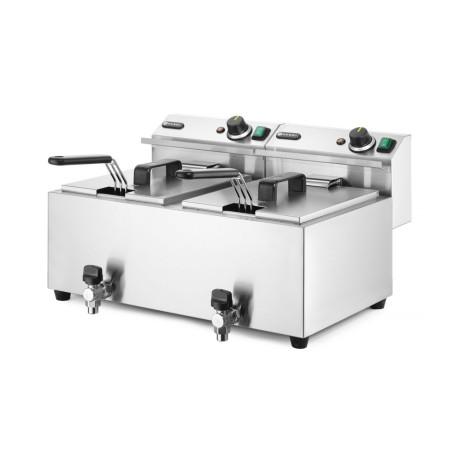 Deep fryer with drain tap, 2x8 L - 3