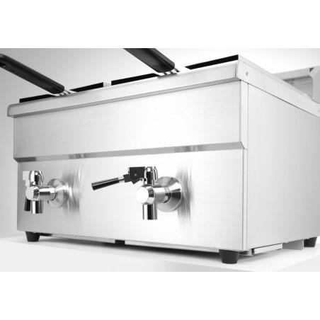 Friteuse à induction avec robinet de vidange - 2 x 8 l - 4