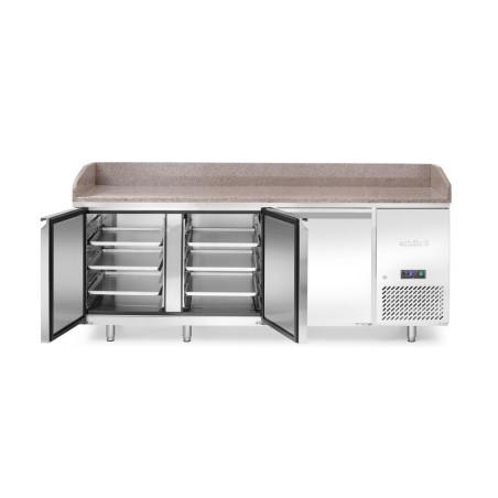 Pizza cooling table with granite worktop, 3 doors - 2