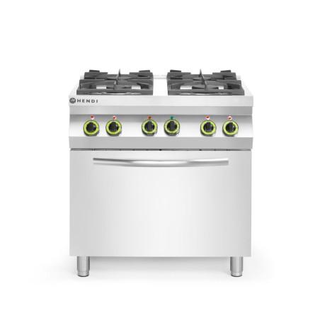 Cuisinière à gaz Kitchen Line - 4 feux avec four à convection GN 1/1