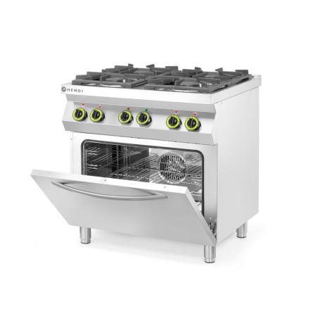Cuisinière à gaz Kitchen Line - 4 feux avec four à convection GN 1/1 - 4