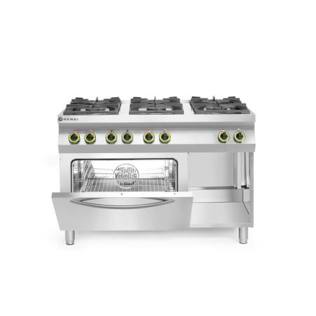 Cuisinière à gaz Kitchen Line - 6 feux avec four à convection GN 1/1 - 2