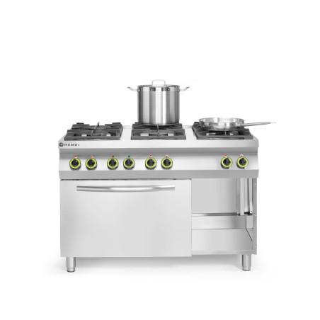 Cuisinière à gaz Kitchen Line - 6 feux avec four à convection GN 1/1 - 4