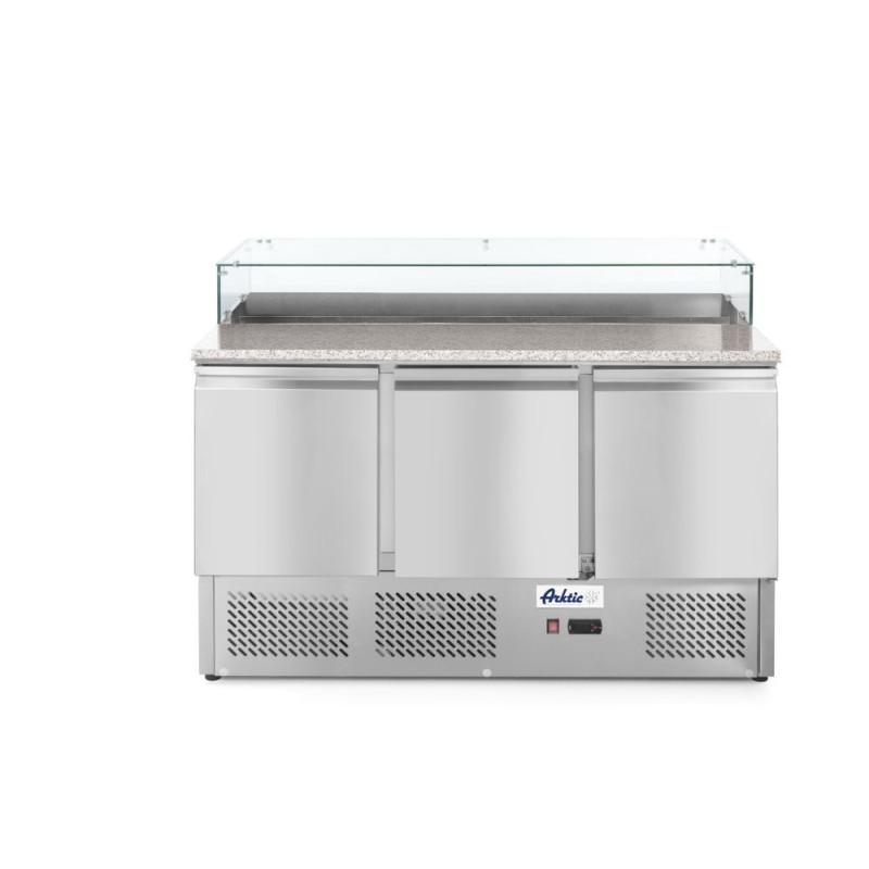 Three door pizza counter 380L