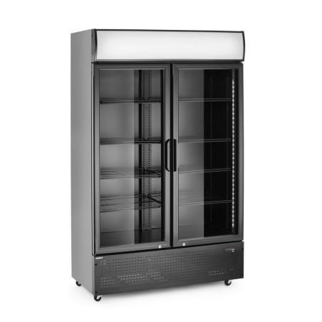 Back bar refrigerator with a backlit panel, double-door - 2