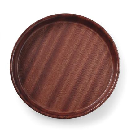Serving tray, round, non-slip, high rim, laminated - 3