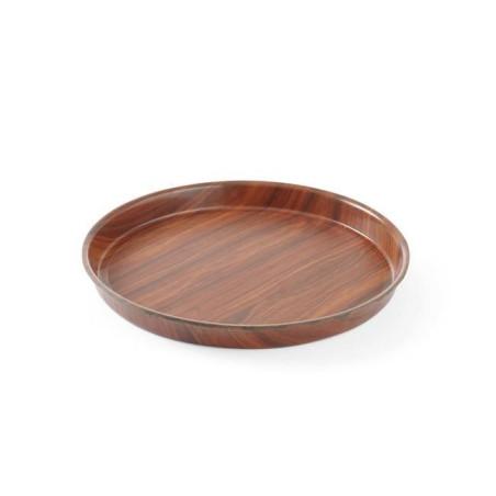 Serving tray, round, non-slip, high rim, laminated - 4