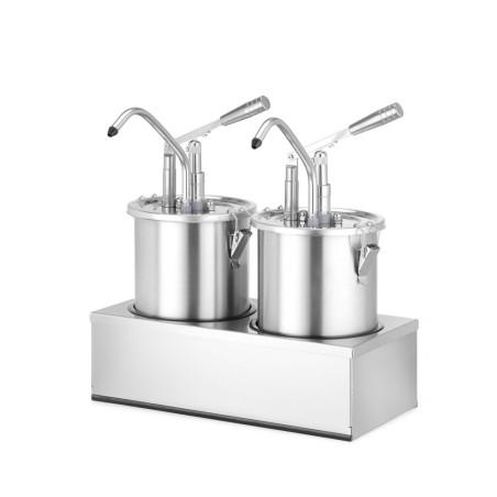 Set: 2 x Stainless steel sauce container with dispenser - 2