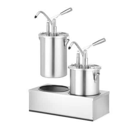 Set: 2 x Stainless steel sauce container with dispenser - 4