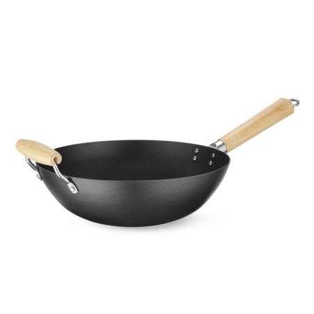 Wok avec manche en bois - 1