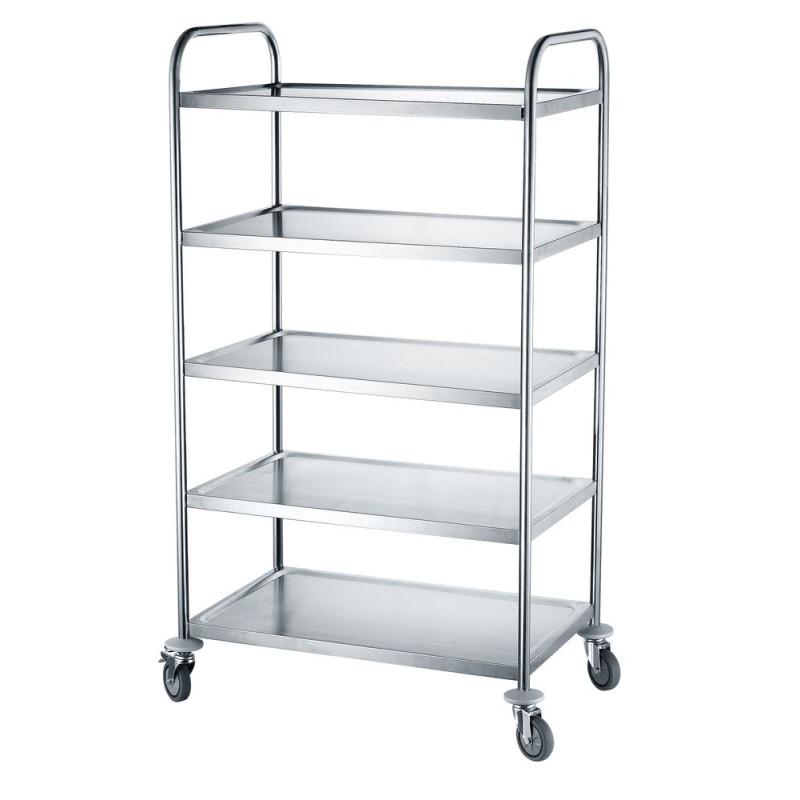 Serving trolley with 5 shelves