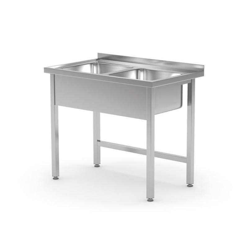Table with 2 sinks – welded