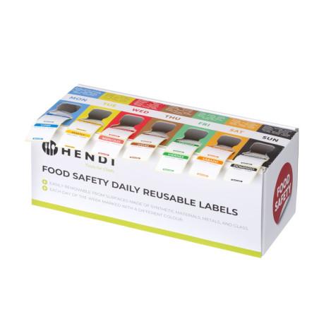 Set of food safety labels, multi-use, easy removable, with dispenser