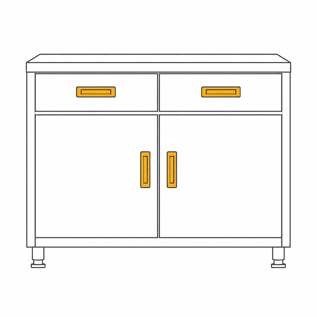 Stainless cupboards & drawers