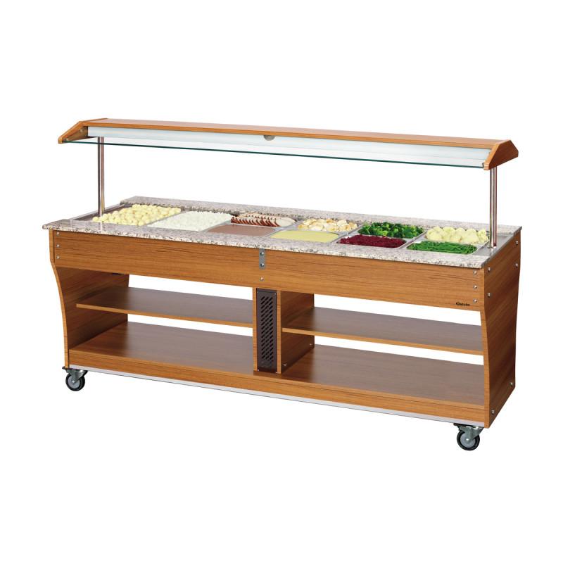 Chariot buffet, chaud, 6x1/1GN