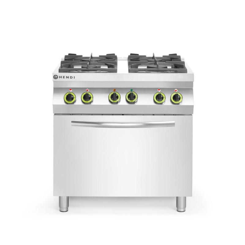 Gas cooker 4-burner with convection oven GN 1/1