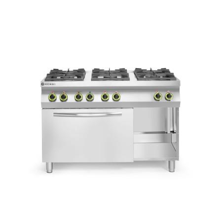 Cuisinière à gaz Kitchen Line - 6 feux avec four à convection GN 1/1