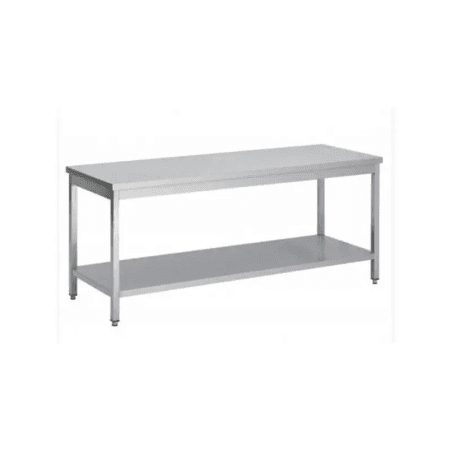 Central stainless steel table