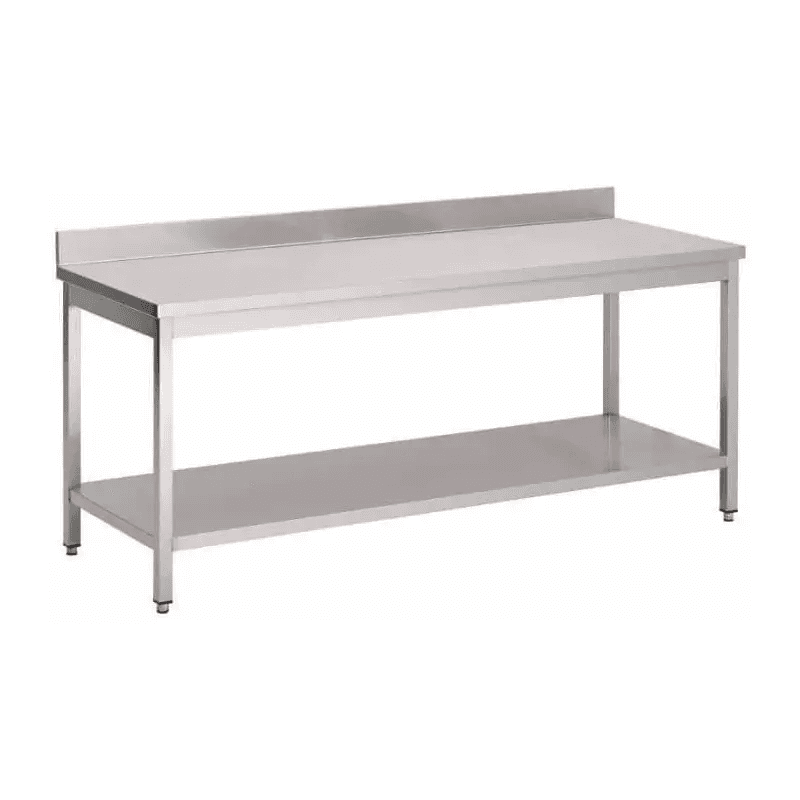 Leaning stainless steel table