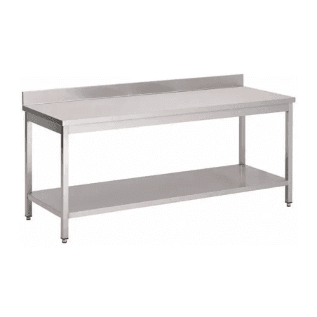 Leaning stainless steel table