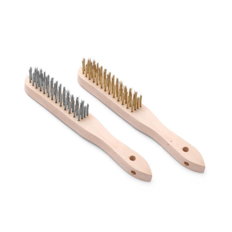 Brass & stainless steel wire brush set - 2 pcs