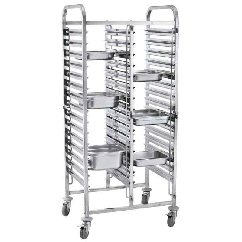 Chariot porte-plateaux double - 30 x GN 1/1