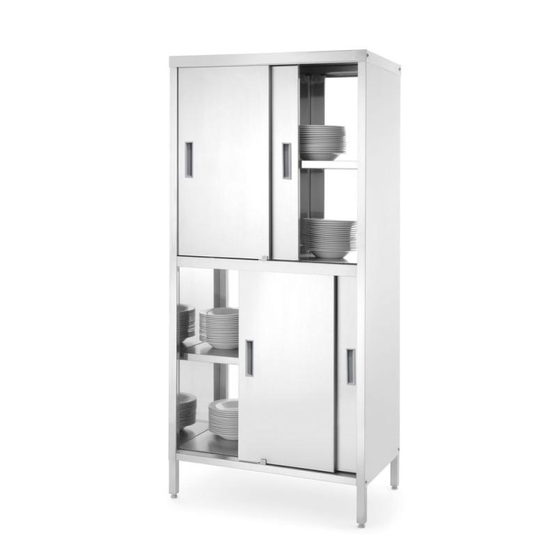Pass-through cupboard with partition and sliding doors – bolted