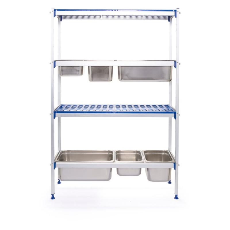 Aluminium storage rack for GN containers