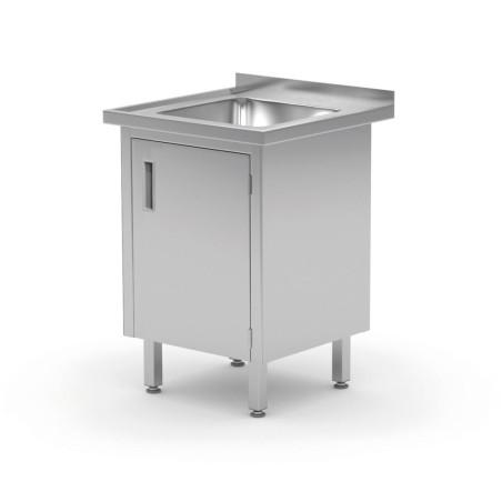 Table d’évier, avec placard - soudée,
