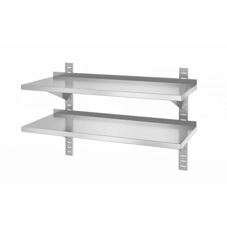 Double wall shelf, adjustable, with 2 brackets